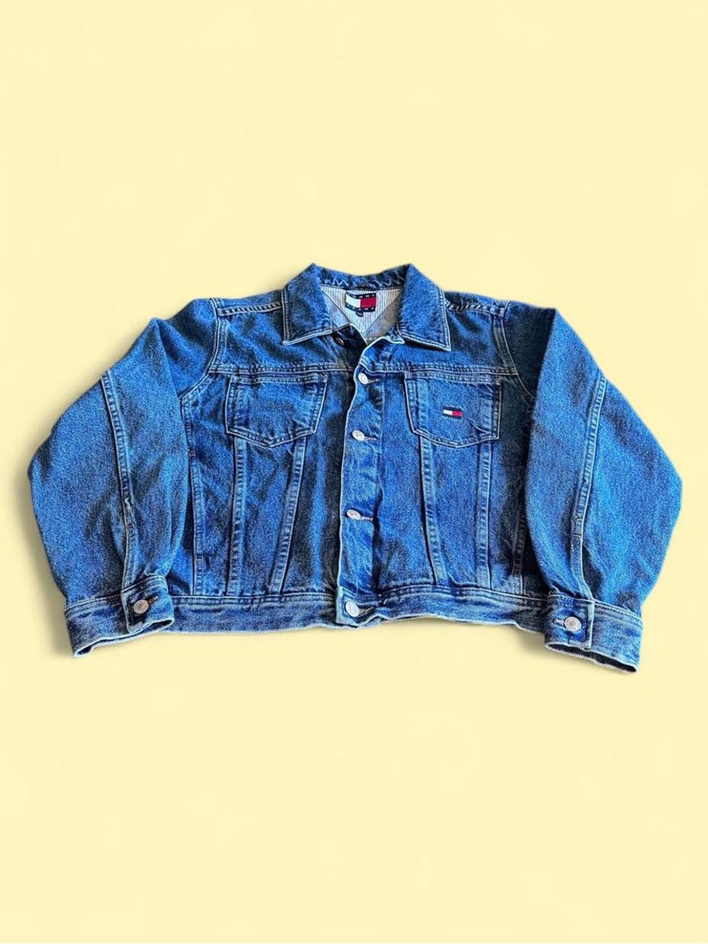 Vintage Tommy Hilfiger Embroidered Denim Jacket Women’s M Blue Y2K - Picture 2 of 5